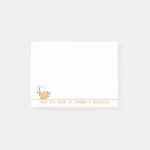 Post-it® Cute Cat dans une tasse de thé orange Personnalise