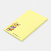 Post-it® Cute Chat sur Pile de Livre Nom de l'enseignant Ja (Incliné)