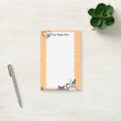 Post-it® Cute Chien Chat Paw Coeur Orange (Bureau)