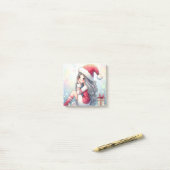 Post-it® Cute Christmas Girl post-it note (Sur un bureau)