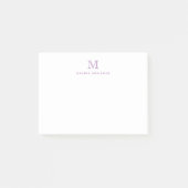 Post-it® Cute Classique Moderne Simple Violet Monogramme In (Devant)