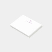 Post-it® Cute Classique Moderne Simple Violet Monogramme In (Incliné)