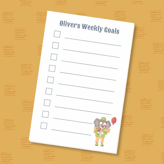 Post-it® Cute Clown Elephant Kid Goals Notes