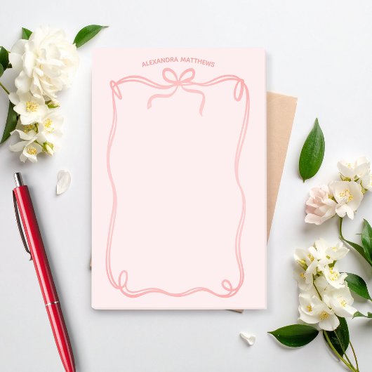 Post-it® Cute Coquette Bow and Ribbon Custom Name