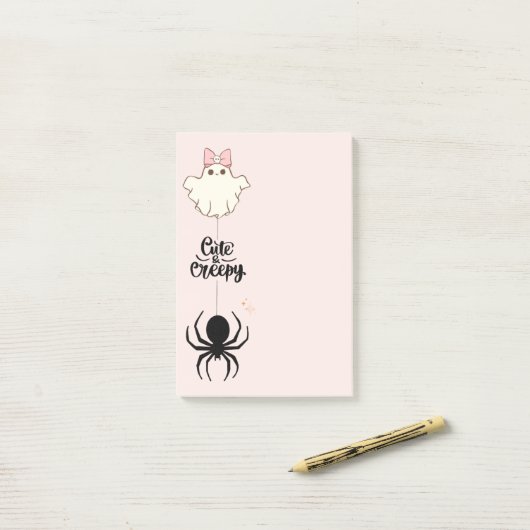 Post-it® Cute & Creepy — A Playful Haunt in Pastel (Sur un bureau)