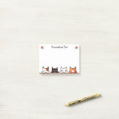 Post-it® Cute Cute Curious Kitty Cats (Sur un bureau)