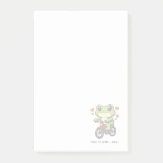 Post-it® Cute Cycling Frog | Kawaii Frog Bicycle Art