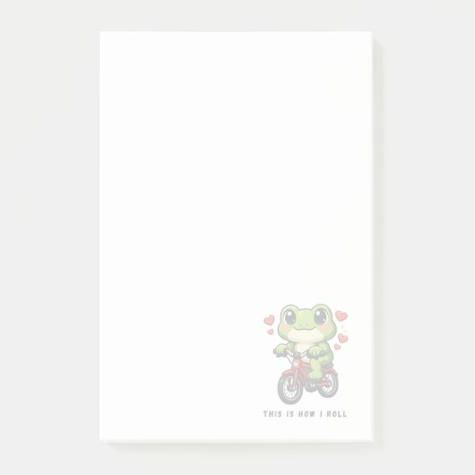 Post-it® Cute Cycling Frog | Kawaii Frog Bicycle Art (Devant)