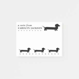 Post-it® Cute Dachshund Couture noir et blanc