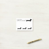 Post-it® Cute Dachshund Couture noir et blanc (Sur un bureau)