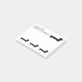 Post-it® Cute Dachshund Couture noir et blanc (Incliné)