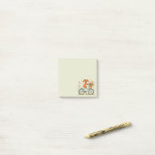 Post-it® Cute Dachshund Dog Biking Spring Flowers (Sur un bureau)