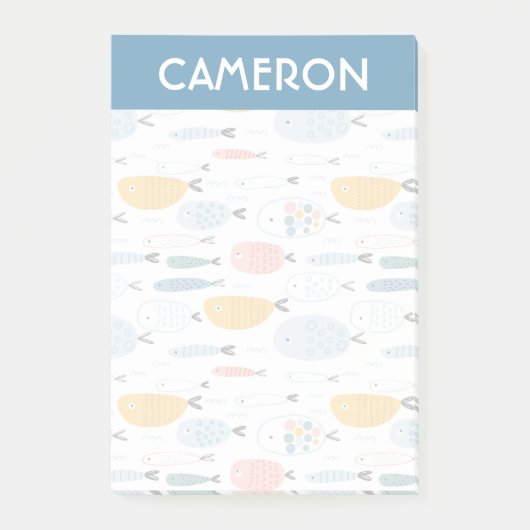 Post-it® Cute Doodle École de Motif de poisson (Devant)