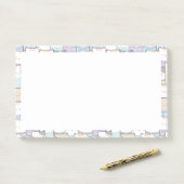 Post-it® Cute Doodle Kitten Visages Motif (Sur un bureau)