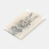 Post-it® Cute drôle d'aquarelle lapin avec lunettes et écha (Incliné)