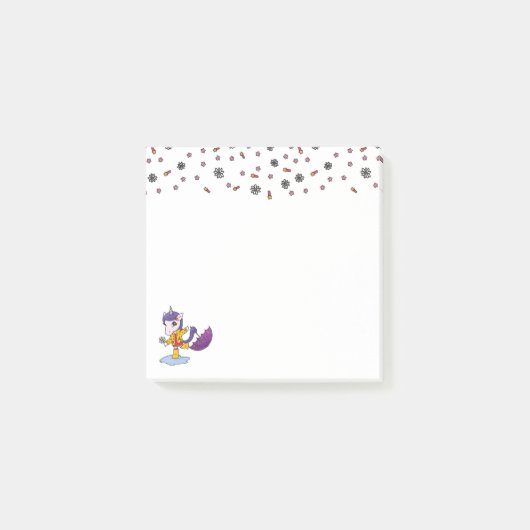 Post-it® Cute et simple licorne florale en Raincoat (Devant)