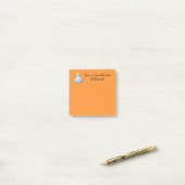 Post-it® Cute fantôme sur Halloween Orange (Sur un bureau)