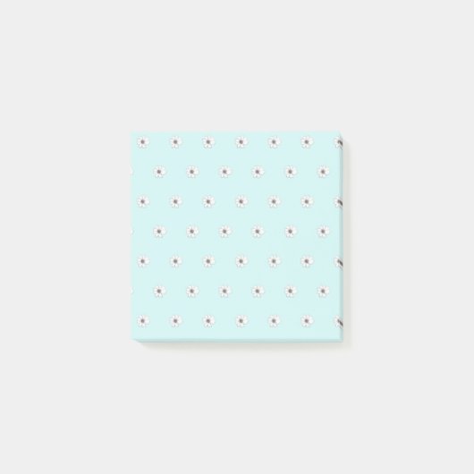 Post-it® Cute florale Motif léger turquoise (Devant)