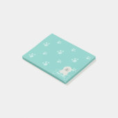 Post-it® Cute Fluffy Poodle blanc Amoureux des chiens chiot (Incliné)