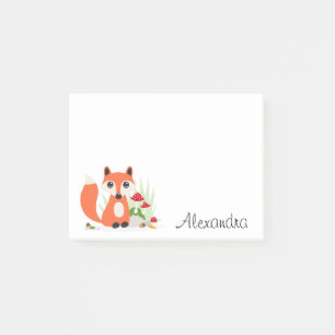 Post-it® Cute fox bois nom personnalisé