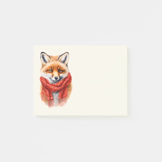 Post-it® Cute Fox in a Red Scarf Autumn Image (Devant)
