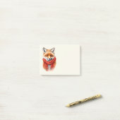 Post-it® Cute Fox in a Red Scarf Autumn Image (Sur un bureau)