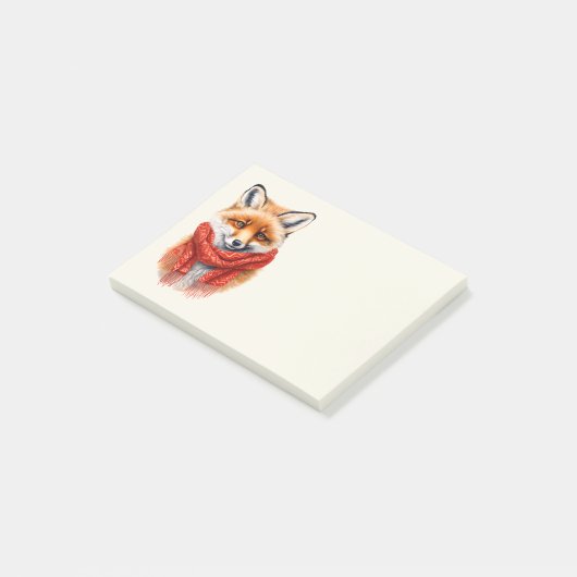 Post-it® Cute Fox in a Red Scarf Autumn Image (Incliné)