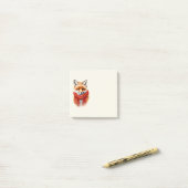 Post-it® Cute Fox in a Red Scarf Autumn Image (Sur un bureau)