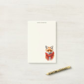 Post-it® Cute Fox in a Red Scarf Autumn Image (Sur un bureau)