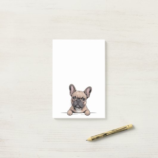 Post-it® Cute French Bulldog Frenchie (Sur un bureau)