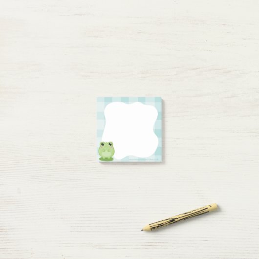 Post-it® Cute frog Sticky notes, green post-it notes (Sur un bureau)