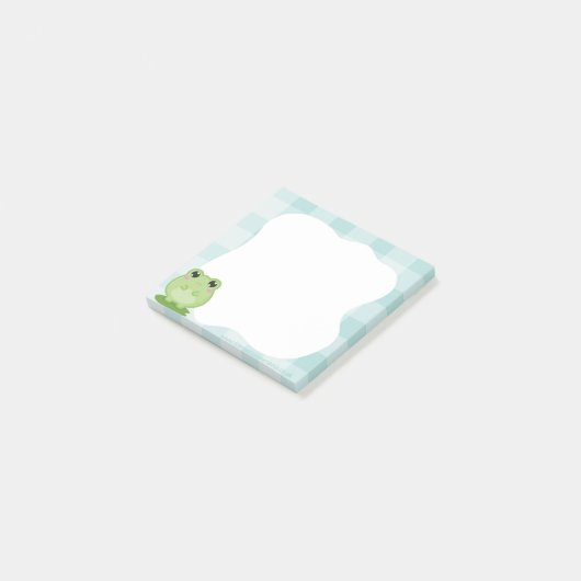 Post-it® Cute frog Sticky notes, green post-it notes (Incliné)