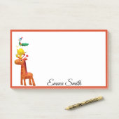 Post-it® Cute Giraffe Fox Peacock Kawaii Animal (Sur un bureau)