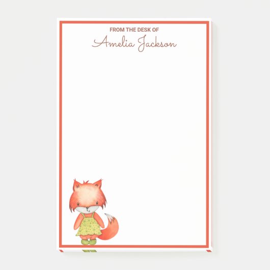 Post-it® Cute Girl Fox Woodland Animal (Devant)
