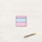 Post-it® Cute Girly Pink Blue Glitter Kids Daily Chores 3x3 (Sur un bureau)