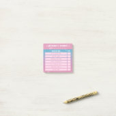 Post-it® Cute Girly Pink Glitter Kids Morning Chores 3x3 (Sur un bureau)