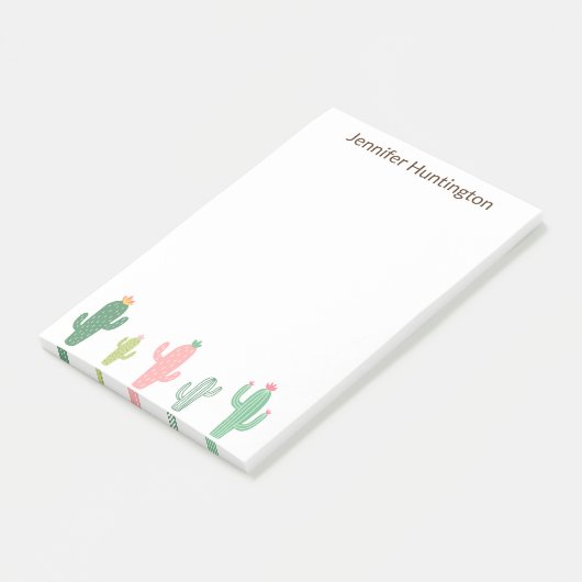 Post-it® Cute Girly Succulent Cactus Personnalisé (Incliné)