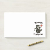 Post-it® Cute Grim Reaper avec coeur romantique (Sur un bureau)