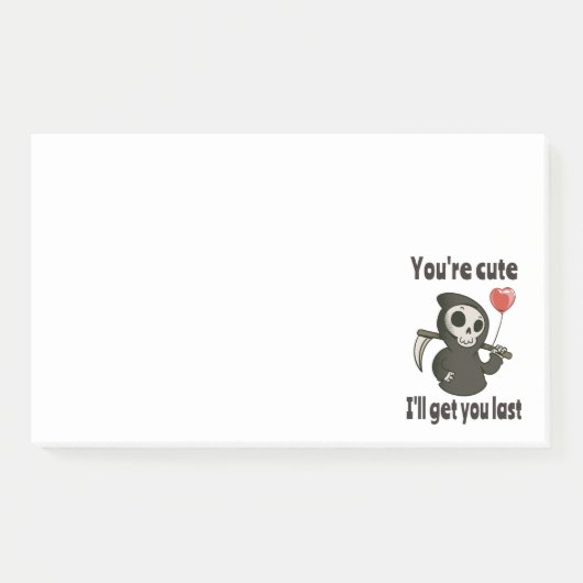 Post-it® Cute Grim Reaper avec coeur romantique (Devant)