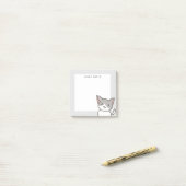 Post-it® Cute gris et blanc chat Personnalisé (Sur un bureau)