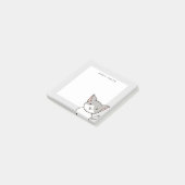 Post-it® Cute gris et blanc chat Personnalisé (Incliné)