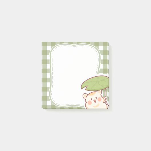 Post-it® Cute Hamster with Lotus Leaf Frame (Devant)