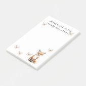 Post-it® Cute Happy Fox Bright Side Butterflies   (Incliné)