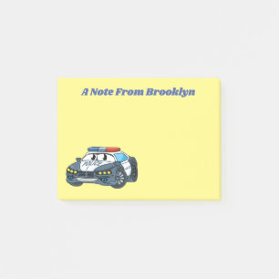 Post-it® Cute happy police car cartoon illustration