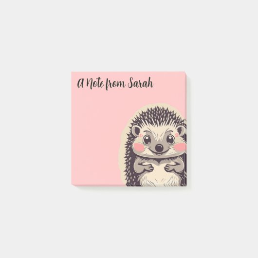 Post-it® Cute Hedgehog Hedgie Texte personnalisé (Devant)