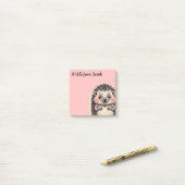 Post-it® Cute Hedgehog Hedgie Texte personnalisé (Sur un bureau)