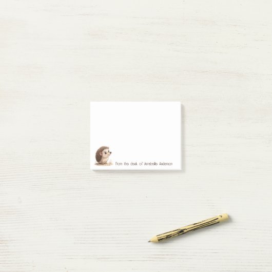Post-it® Cute Hedgehog Personnaliser les notes (Sur un bureau)