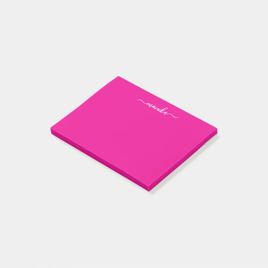 Post-it® Cute Hot Pink Custom Name (Incliné)