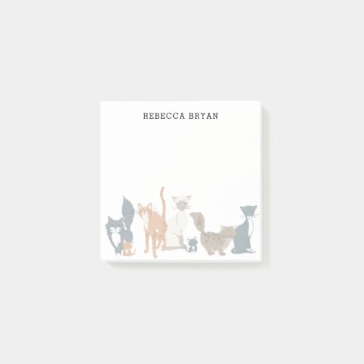 Post-it® Cute Illustrated Cat Breeds Personnalisé 01 (Devant)