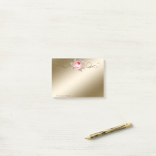Post-it® Cute Jovely Rose élégant (Sur un bureau)